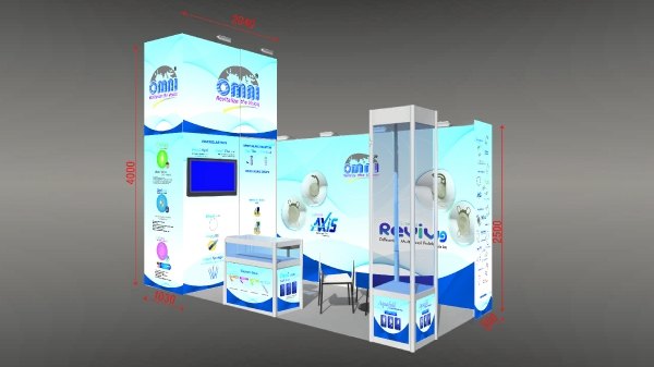 Exhibition stall render, Omni Lens